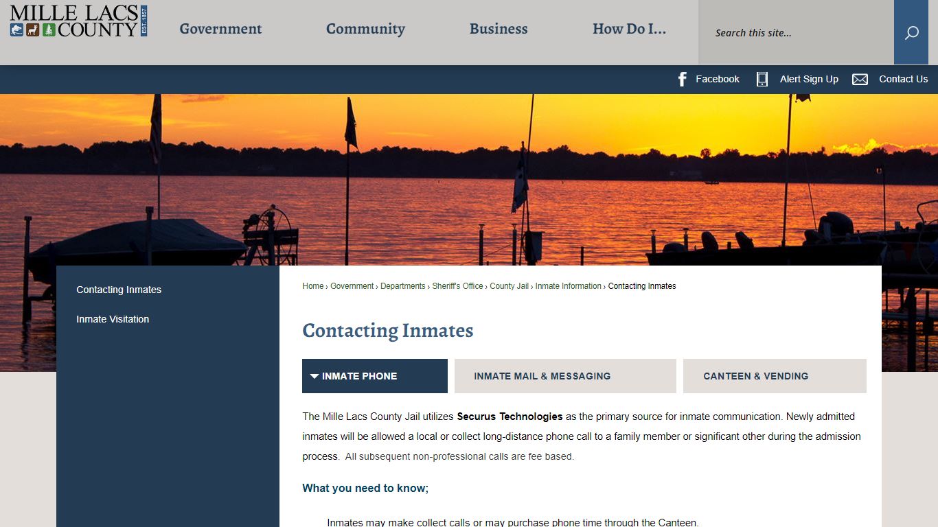 Contacting Inmates | Mille Lacs County, MN